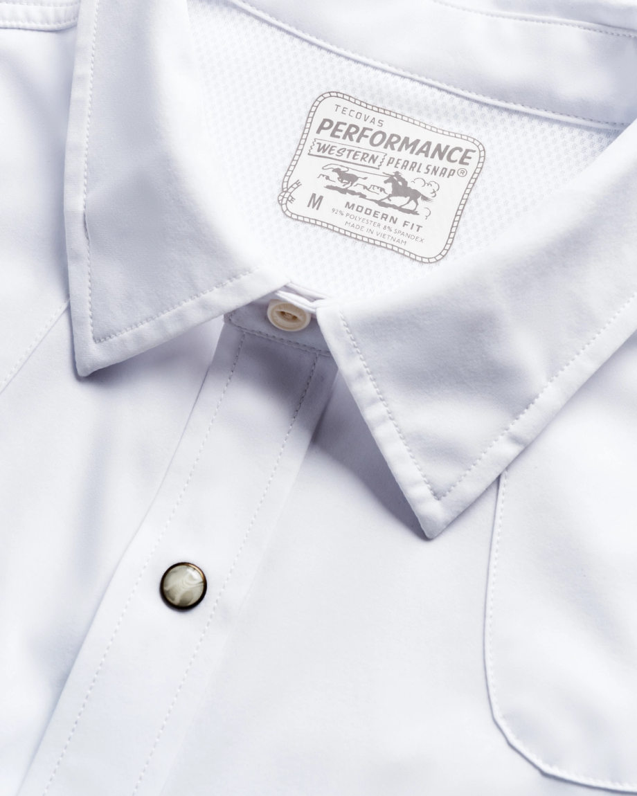 Tecovas Performance Western Pearl Snap White