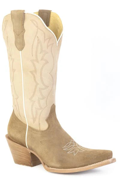 Womens Tan Suede Vamp