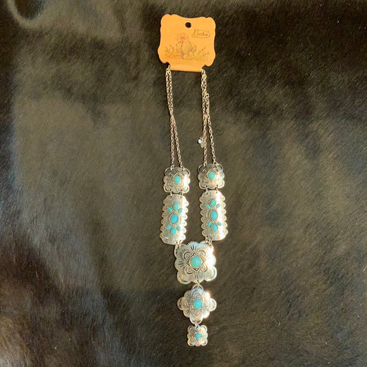 Multi Concho With Turquoise Necklace