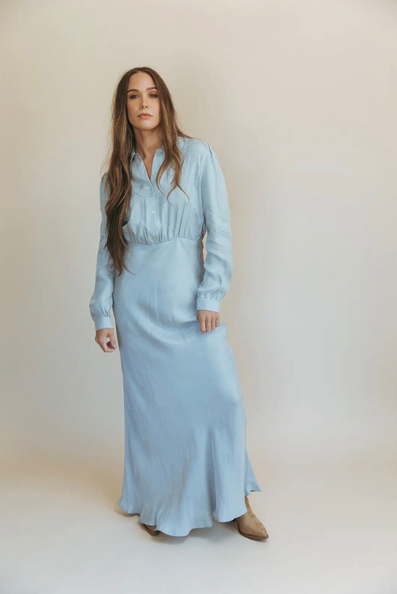 Dahlia Dress - Hazy Blue