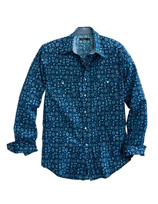 Final Sale ✨ Tin Haul 1954 Indigo Aztec Print Long Sleeve Shirt
