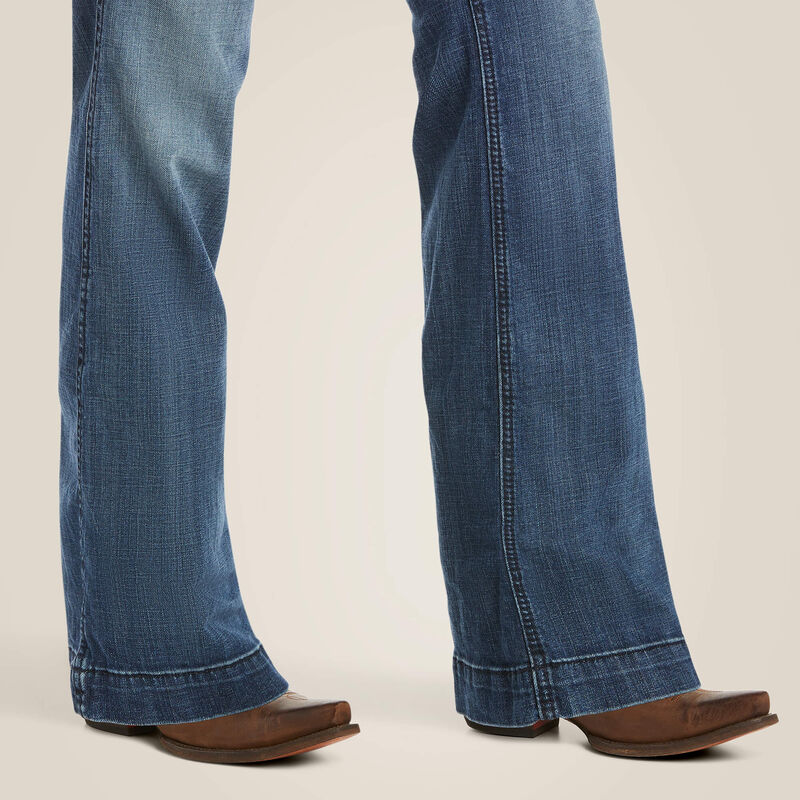 Ariat Women's Trouser Mid Rise Stretch Outseam Ella Wide Leg Jean