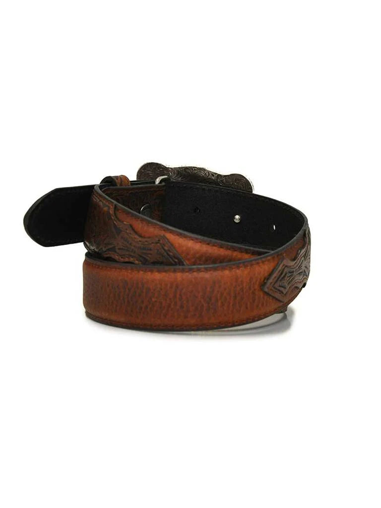 Ariat Boys Shield Logo Distressed Hand Tooled Leather Belt