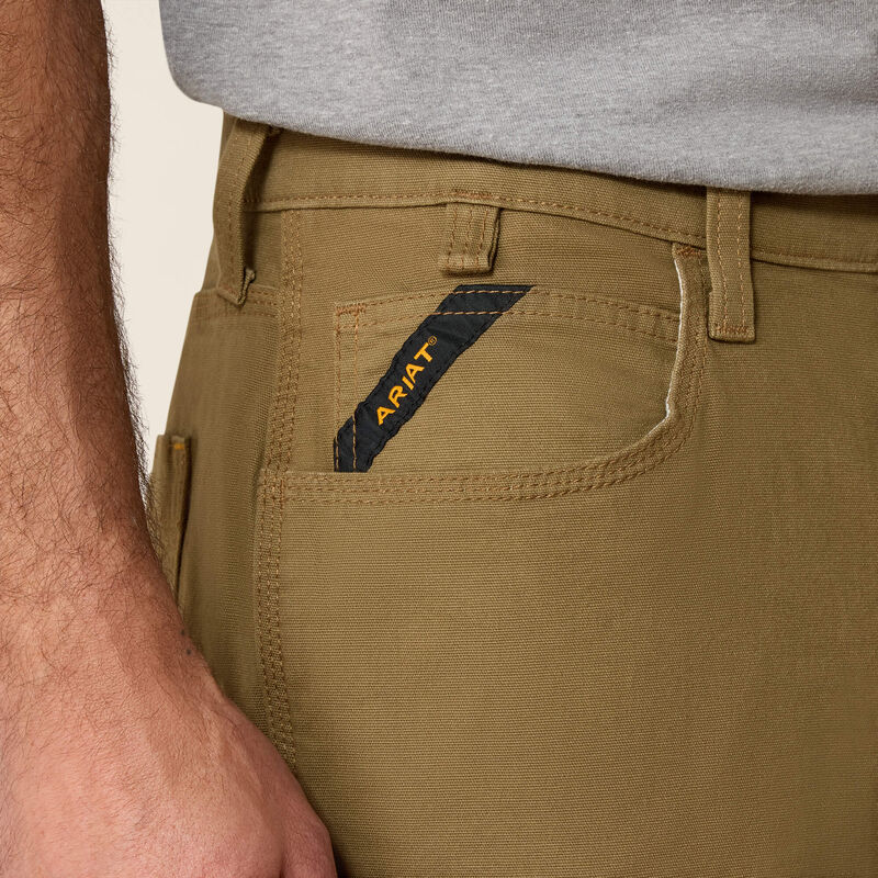 Ariat Rebar DuraStretch Made Tough 10" Short Field Khaki