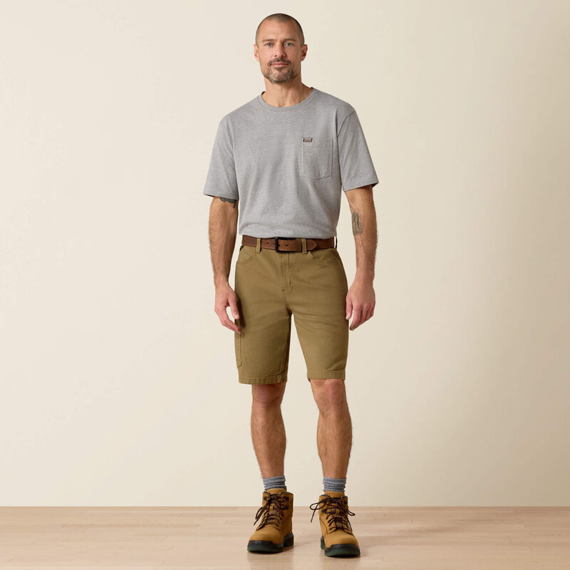 Ariat Rebar DuraStretch Made Tough 10" Short Field Khaki