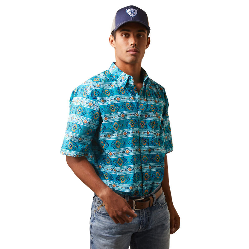 Ariat Men's Enamel Blue Konner Classic Fit Shirt L