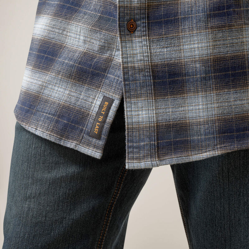 Rebar Flannel Dura Stretch Work Shirt - Blue Khaki