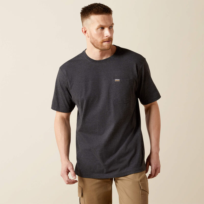 Ariat Rebar Cotton Strong Standard Pocket T-Shirt Charcoal Heather