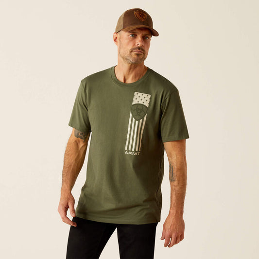 Ariat Patriot Stripe Tee Green