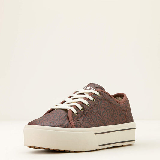 Ariat Skylar Tooled Floral Tennis Shoes Dark Brown