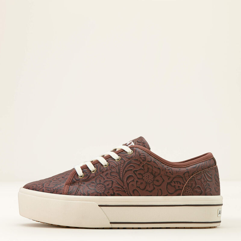 Ariat Skylar Tooled Floral Tennis Shoes Dark Brown