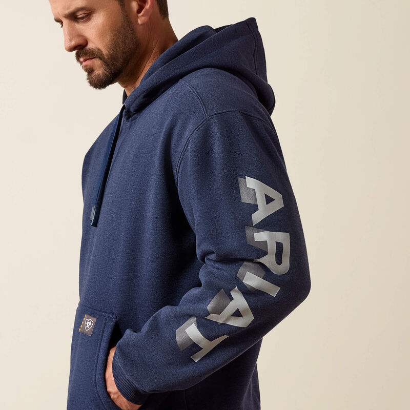 Ariat Rebar Lightweight Logo Hoodie Navy Heather/Alloy