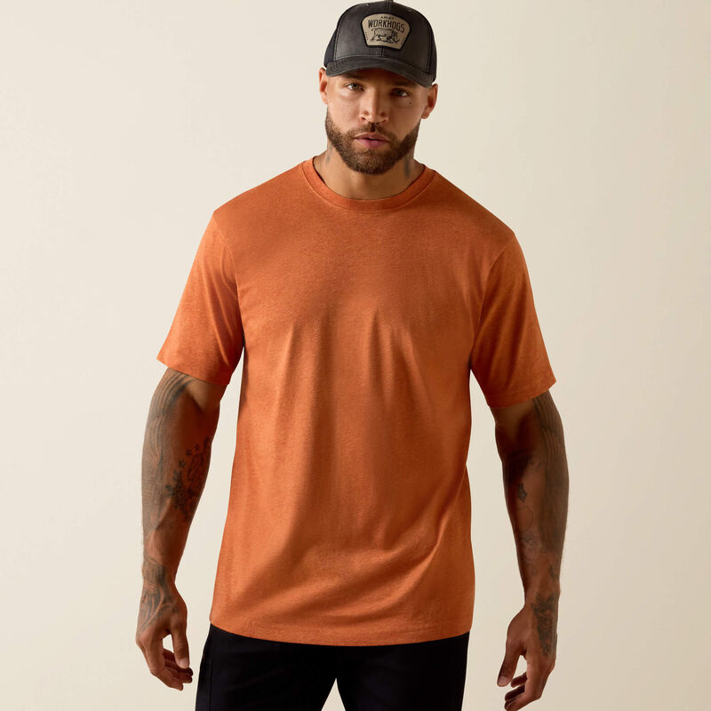 Ariat Rebar Cotton Strong Standard T-Shirt Sunset Orange Heather