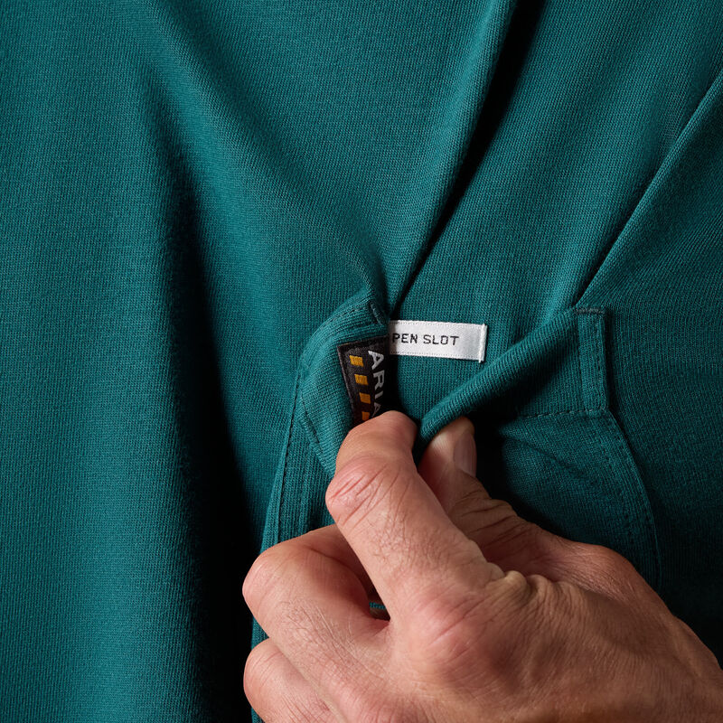 Ariat Rebar Cotton Strong Standard Pocket T-Shirt Mediterranean