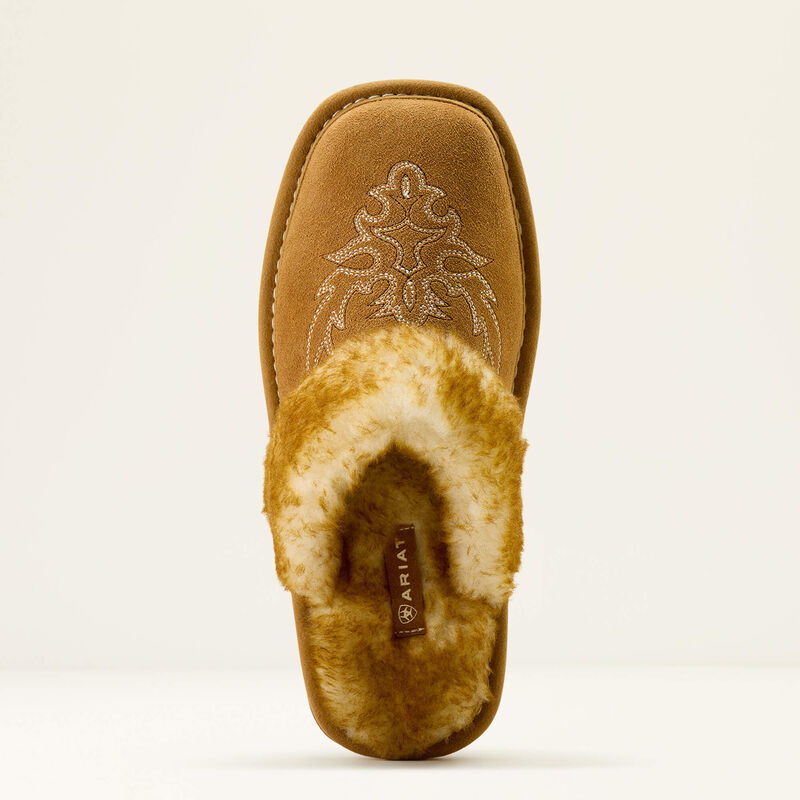 Ariat Jackie Embroidery Cowgirl Square Toe Slipper Chestnut