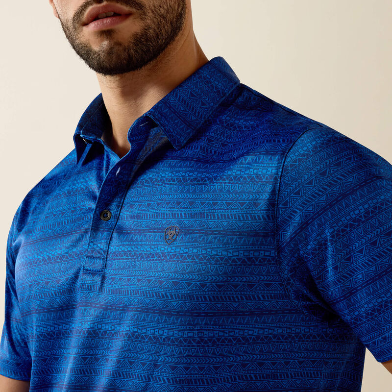Ariat All Over Print Blue Polo