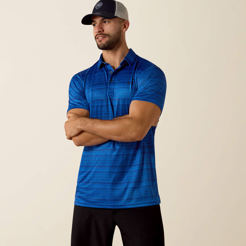 Ariat All Over Print Blue Polo