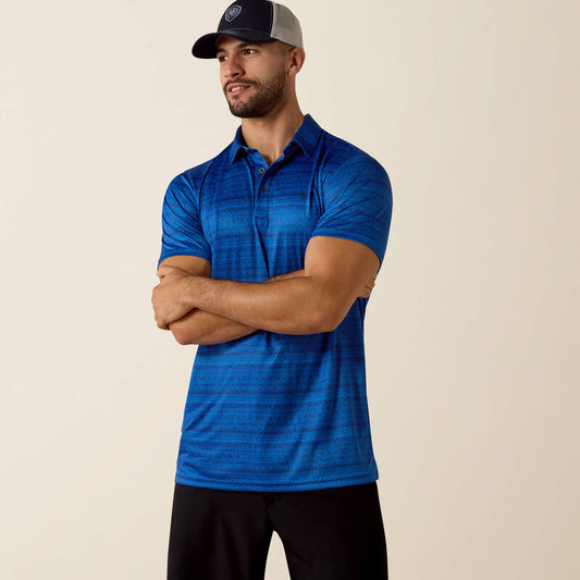 Ariat All Over Print Blue Polo