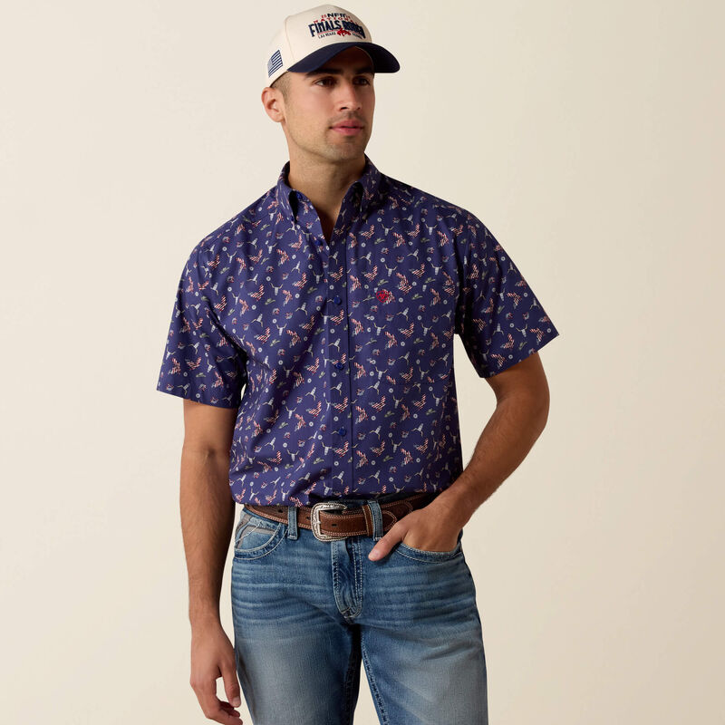Ariat Berne Red White Blue Shirt