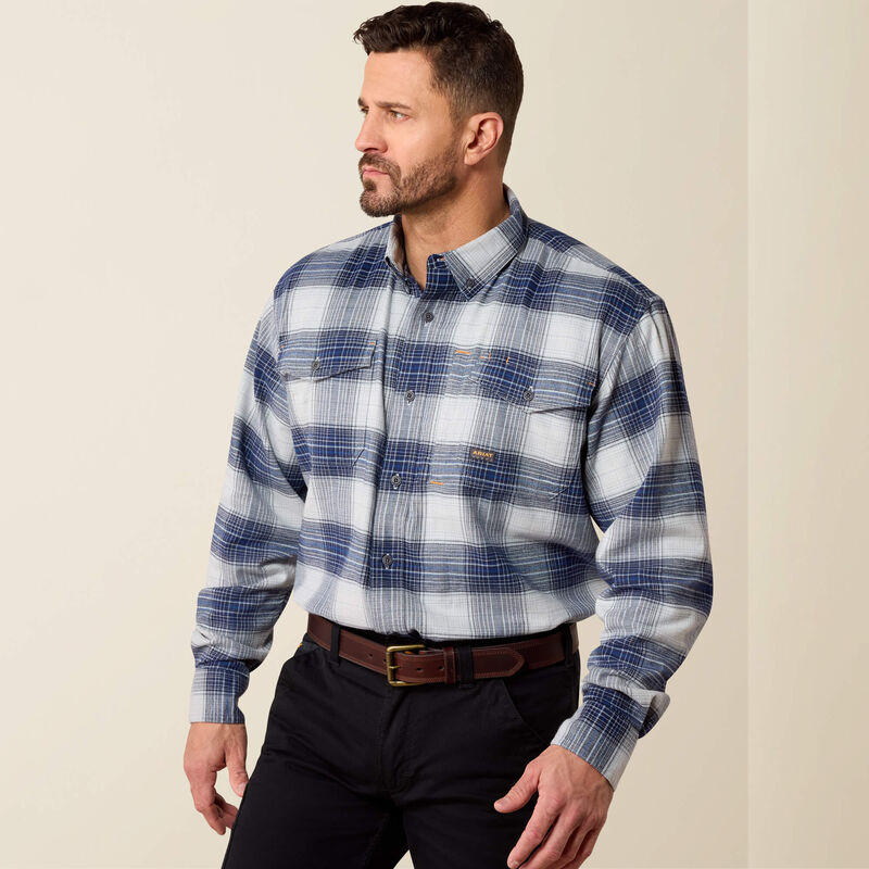 Ariat Rebar Flannel DuraStretch Work Shirt Weathervane