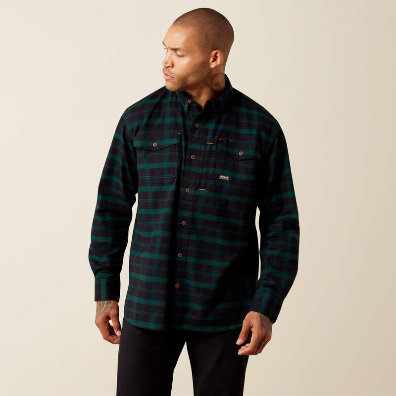 Ariat Rebar Flannel DuraStretch Work Shirt Ponderosa Pine