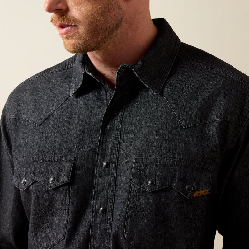 Ariat Sawtooth Black Denim Snap Up