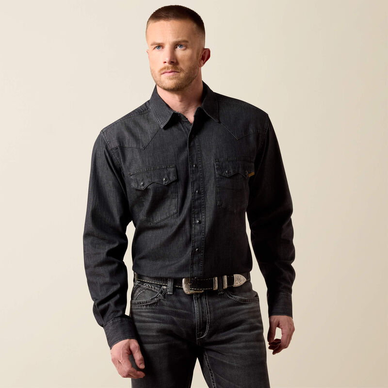 Ariat Sawtooth Black Denim Snap Up