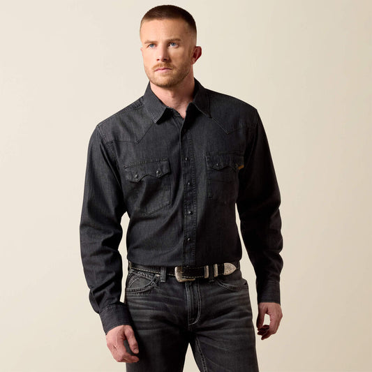 Ariat Sawtooth Black Denim Snap Up