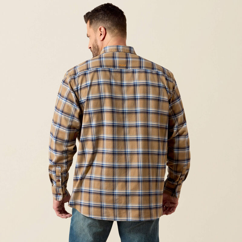 Ariat Rebar Flannel DuraStretch Work Shirt Field Khaki