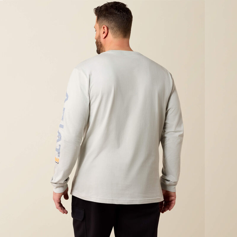 Ariat Rebar Cotton Strong Standard Logo Pocket T-Shirt Harbor Mist/Weathervane