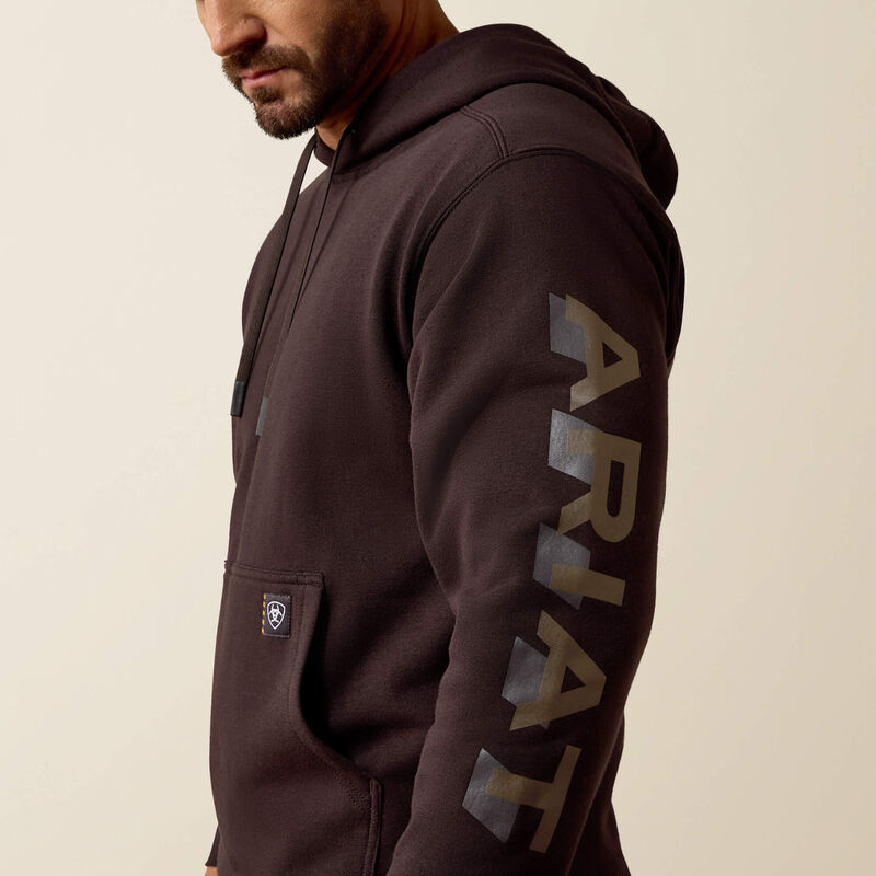 Ariat Rebar Lightweight Logo Hoodie Licorice/Canteen