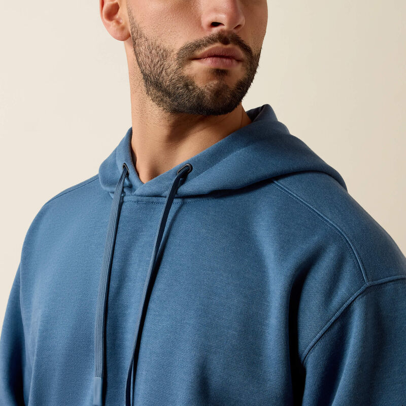 Ariat Rebar Lightweight Logo Hoodie Blue Fushion Heather|Collegiate Blue