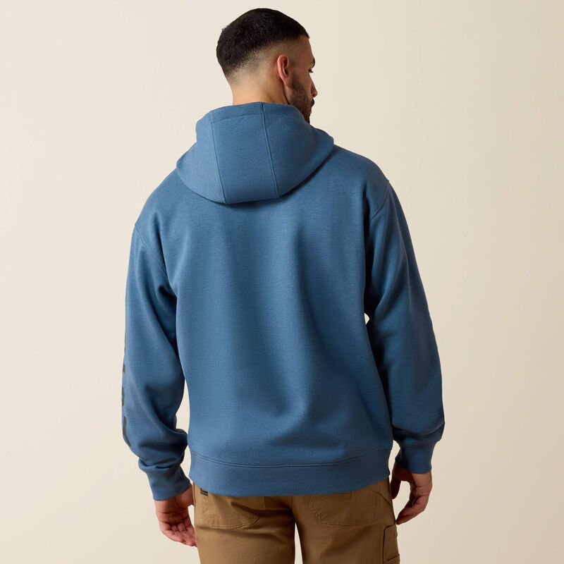 Ariat Rebar Lightweight Logo Hoodie Blue Fushion Heather|Collegiate Blue