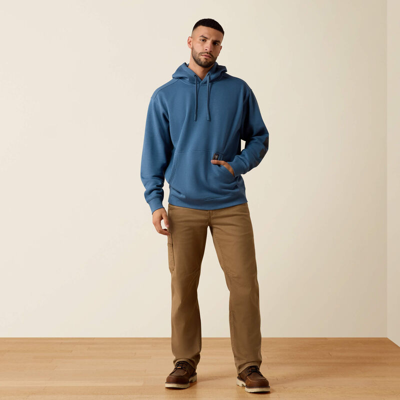 Ariat Rebar Lightweight Logo Hoodie Blue Fushion Heather|Collegiate Blue