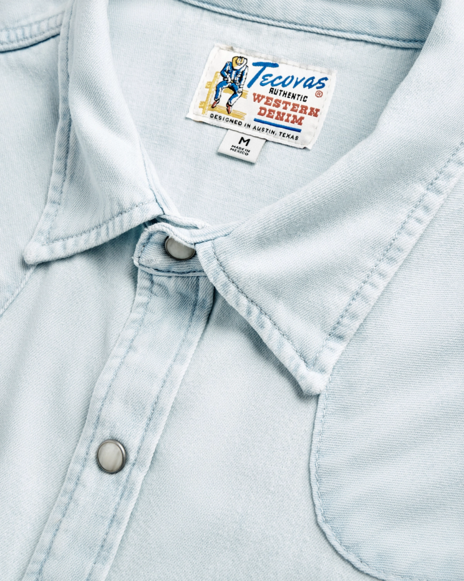 Tecovas Denim Pearl Snap Short Sleeve Ultra Light