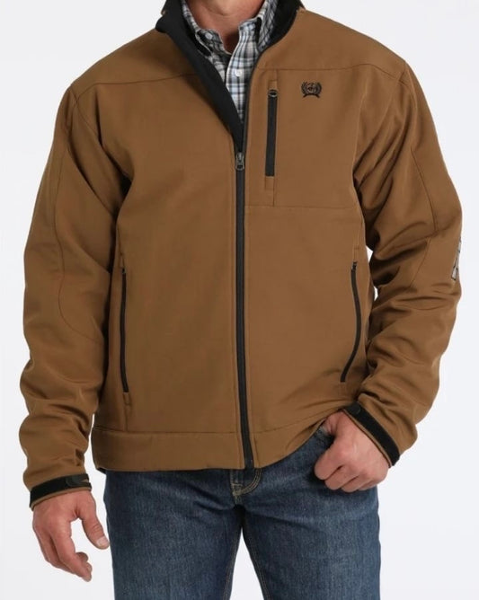 Men’s Logo Sleve Bonded Jacket - Brown Cinch