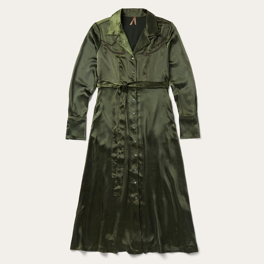 Stetson Olive Satin Dress