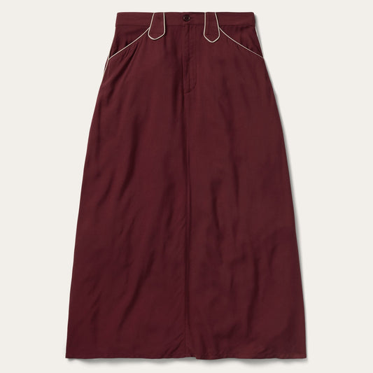 Stetson Wine Twill Maxi Skirt