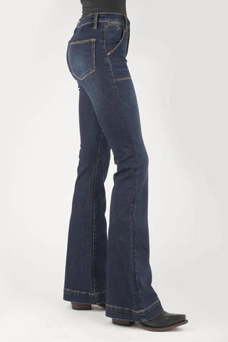 June Dark Wash High Waisted Flare Jeans