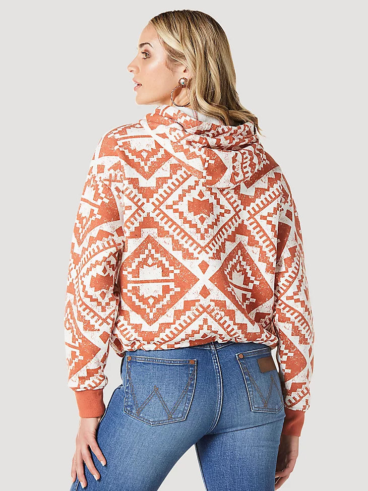 Wrangler Bold Logo Cinched Hoodie in Ginger Spice