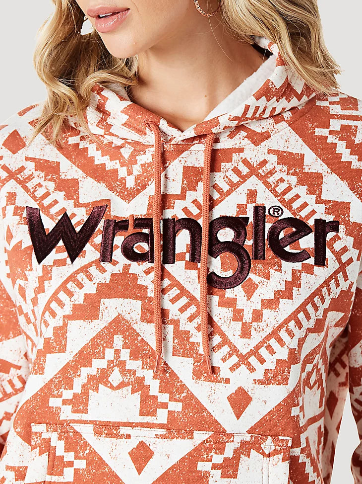 Wrangler Bold Logo Cinched Hoodie in Ginger Spice