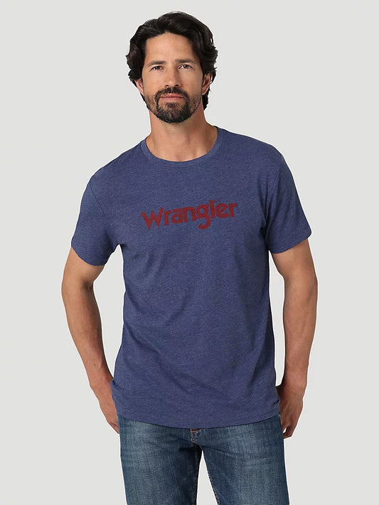 Wrangler Kabel Logo T-Shirt in Denim Heather