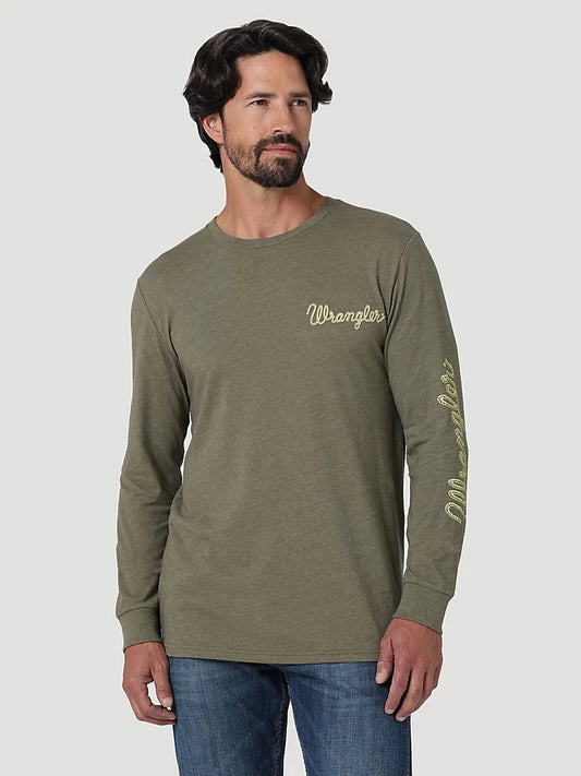 Wrangler Olive Rope Logo Long Sleeve