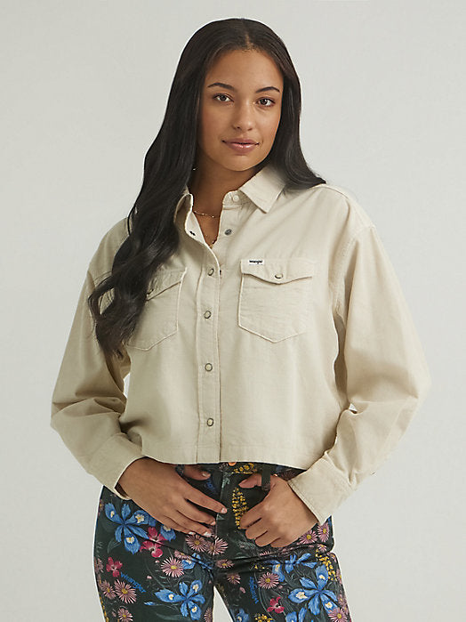 Wrangler Silverbelly Cropped Cordy Snap Up