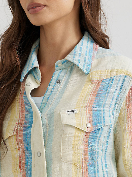 Wrangler Boho Stripe Snap Up