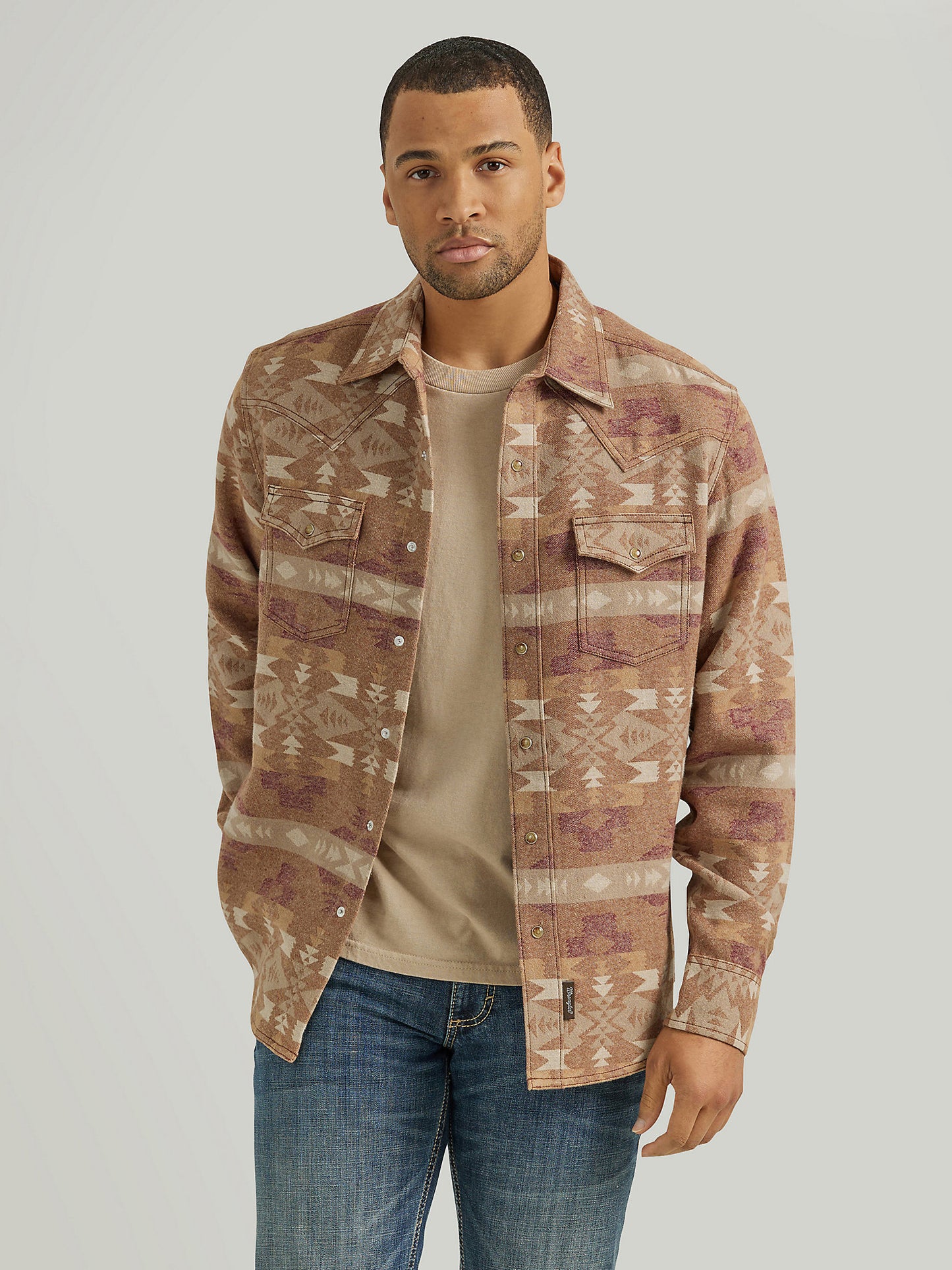 Wrangler Desert Shirt Jacket Men's Snap Up