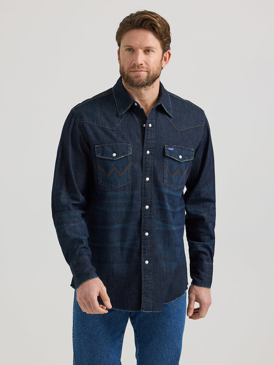 Wrangler Vintage Denim Dark Men's Snap Up