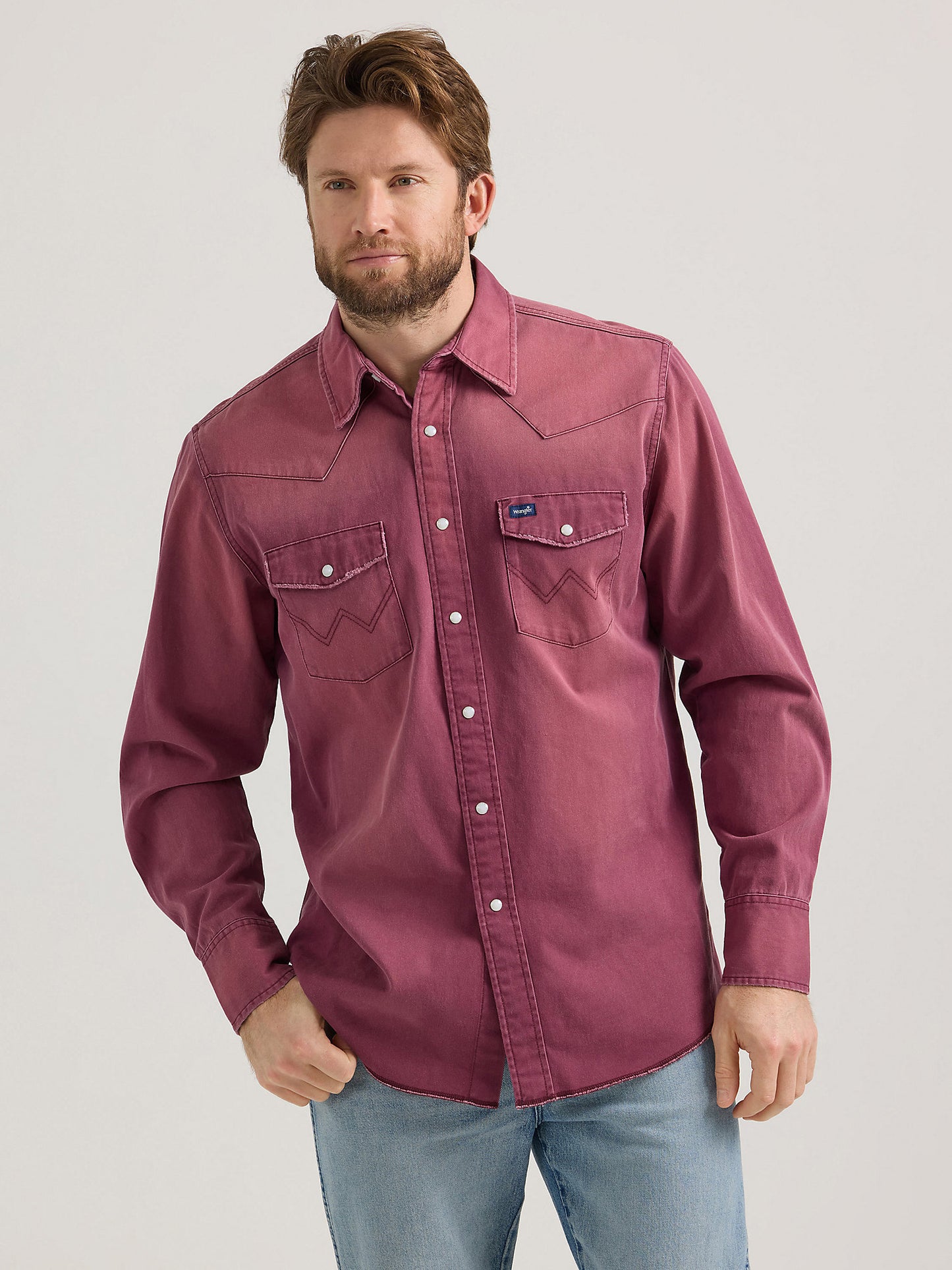 Wrangler Vintage Denim Crimson Men's Snap Up