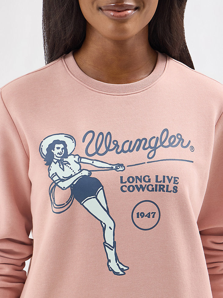 Wrangler Long Live Cowgirls Crew Fleece