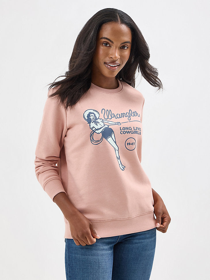 Wrangler Long Live Cowgirls Crew Fleece